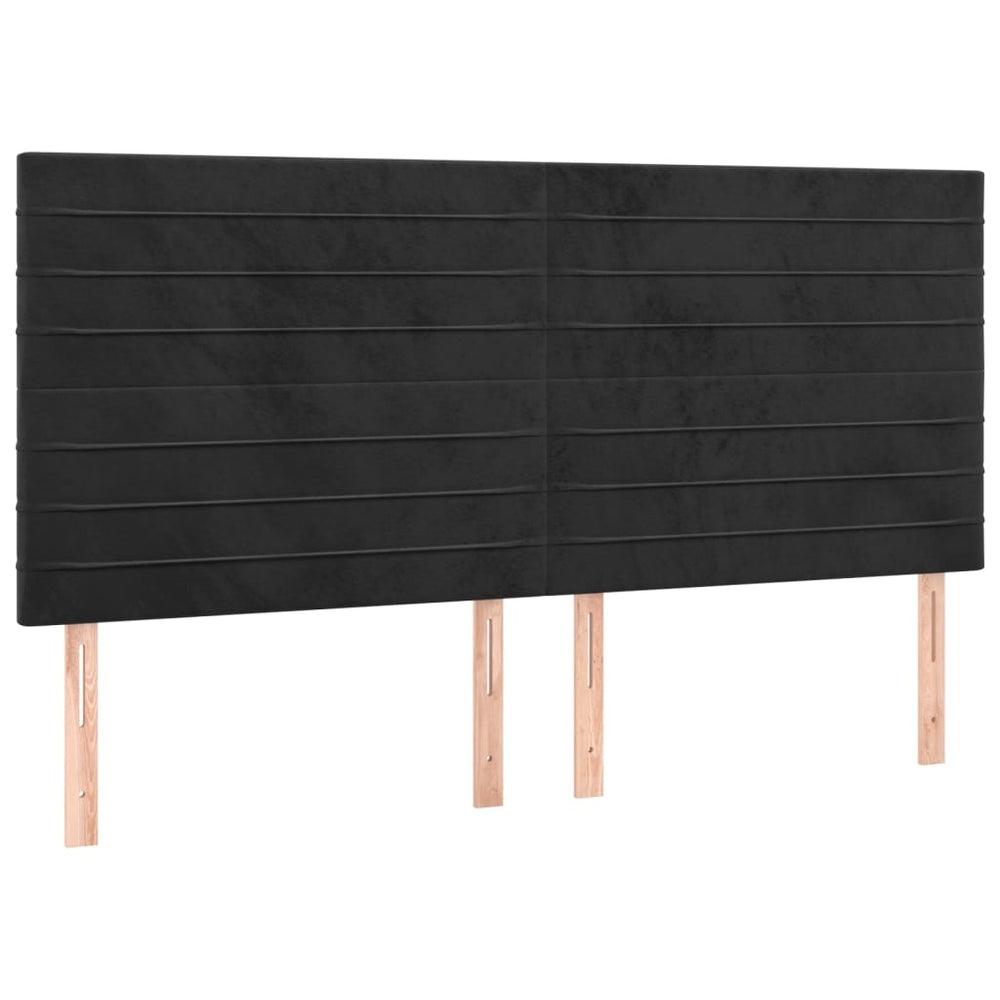 vidaXL Headboard Black 160x5x118/128 cm Velvet