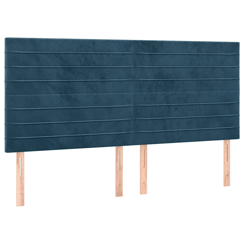 vidaXL Headboard Dark Blue 160 x 5 x 118/128 cm Velvet