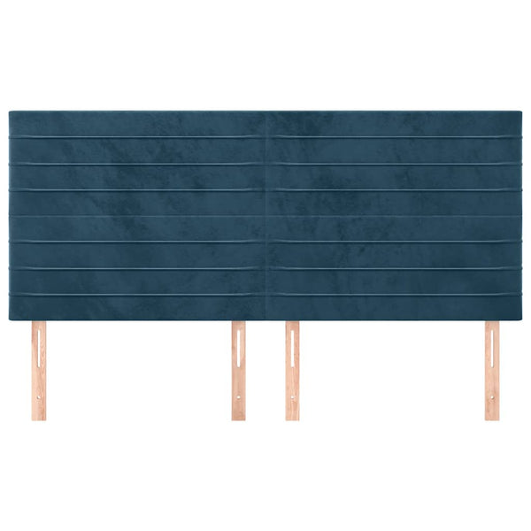 vidaXL Headboard Dark Blue 160 x 5 x 118/128 cm Velvet