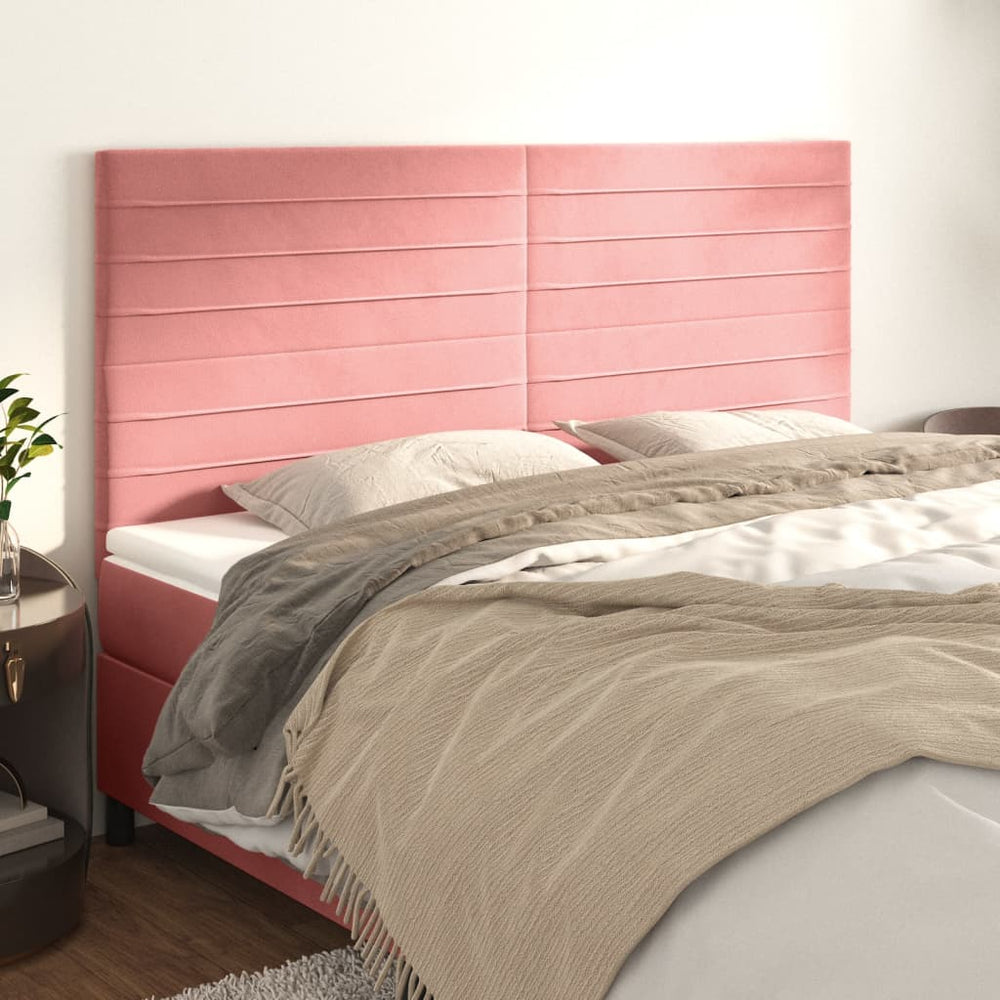 vidaXL Headboard Pink 160 x 5 x 118/128 cm Velvet