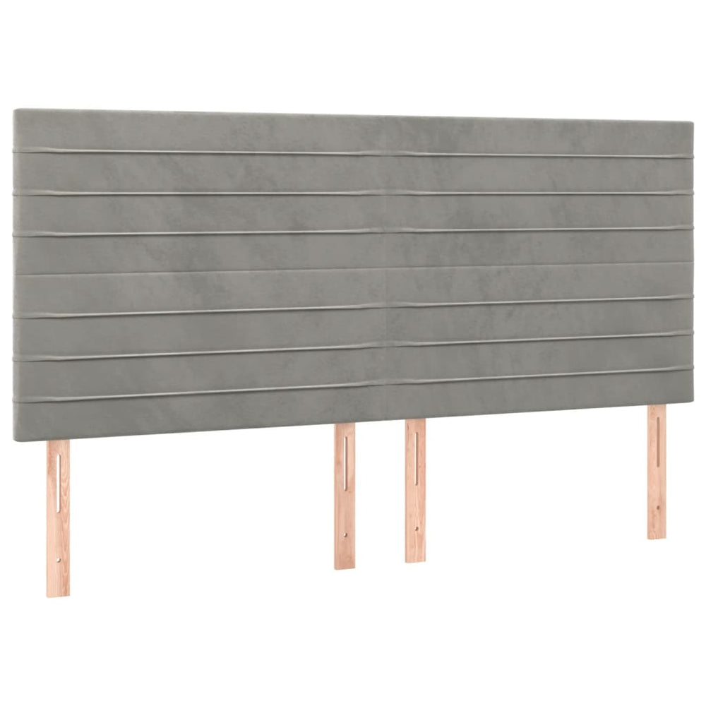 vidaXL Headboard Light Gray 180x5x118/128 cm Velvet