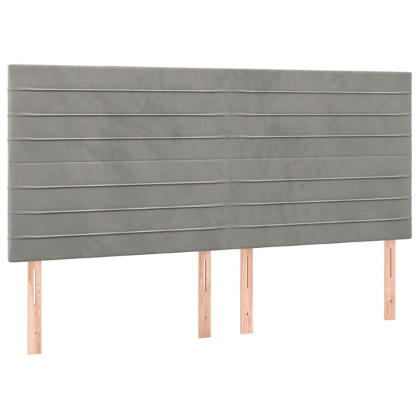vidaXL Headboard Light Gray 180x5x118/128 cm Velvet