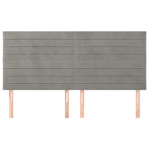 vidaXL Headboard Light Gray 180x5x118/128 cm Velvet