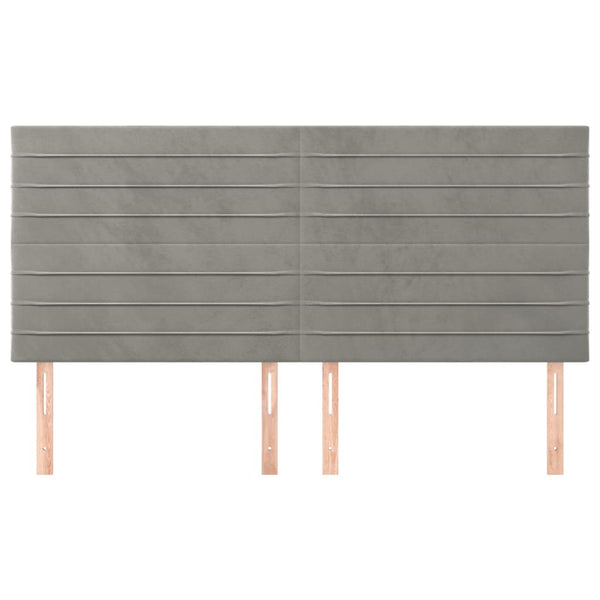 vidaXL Headboard Light Gray 180x5x118/128 cm Velvet