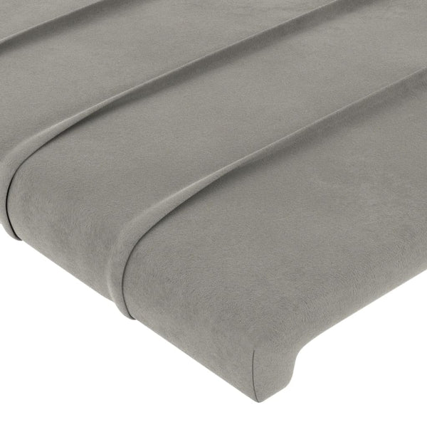 vidaXL Headboard Light Gray 180x5x118/128 cm Velvet