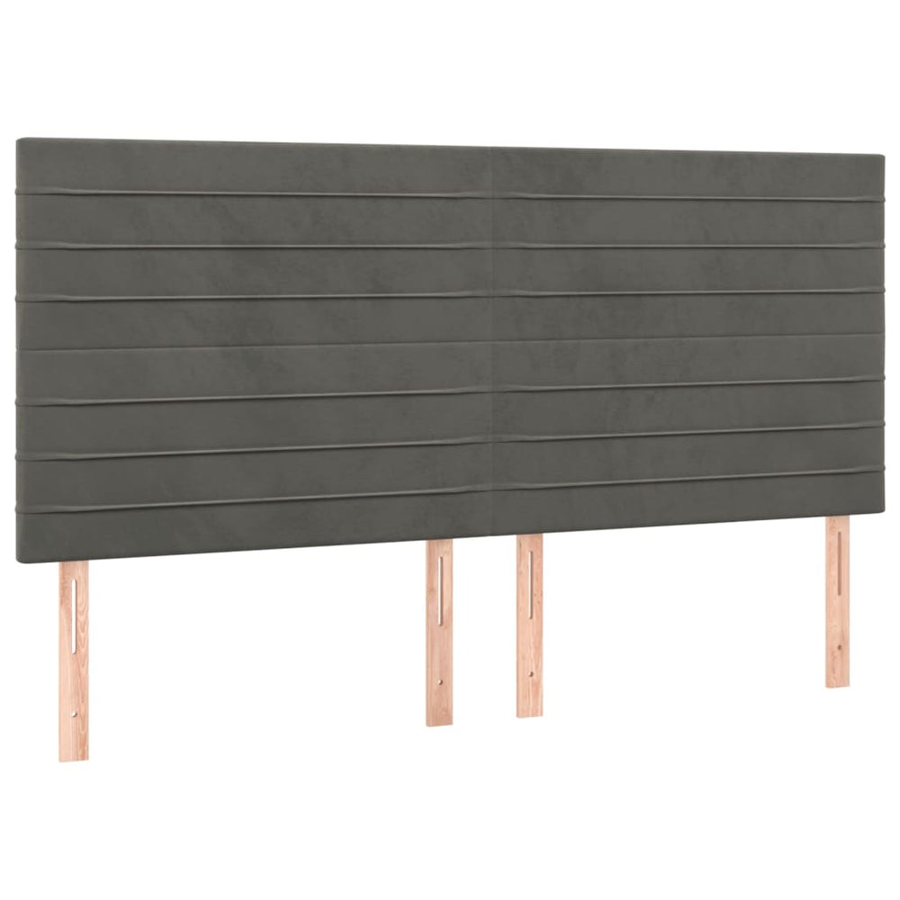 vidaXL Headboard Dark Grey 180 x 5 x 118/128 cm Velvet