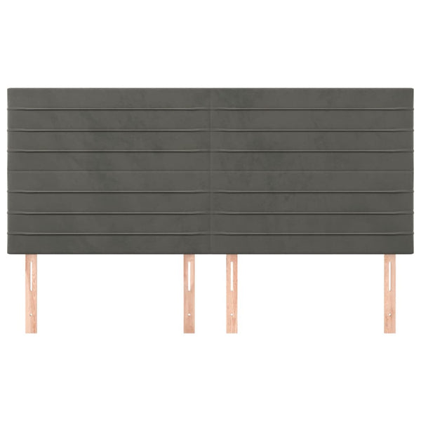 vidaXL Headboard Dark Grey 200 x 5 x 118/128 cm Velvet