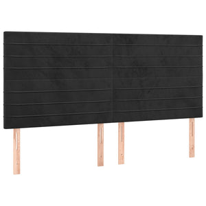 vidaXL Headboard Black 200 x 5 x 118/128 cm Velvet