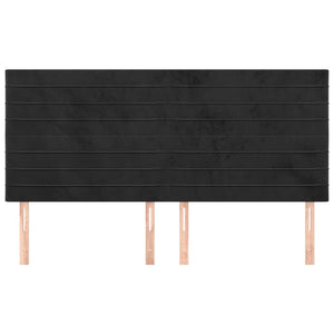vidaXL Headboard Black 200 x 5 x 118/128 cm Velvet
