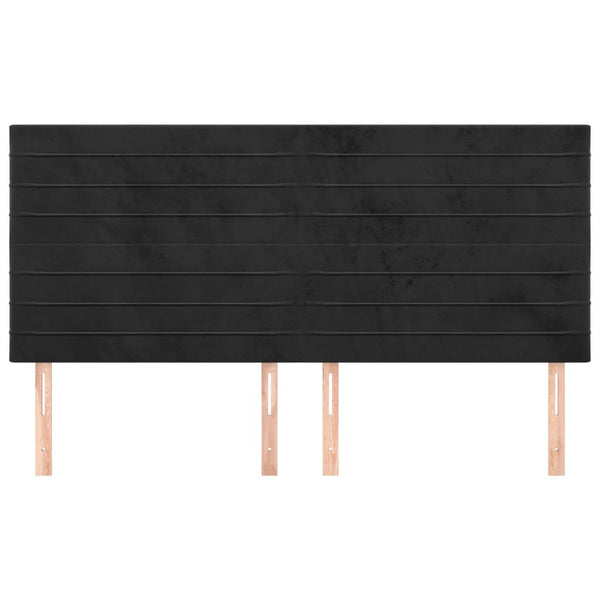 vidaXL Headboard Black 200 x 5 x 118/128 cm Velvet