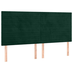vidaXL Headboard Dark Green 200 x 5 x 118/128 cm Velvet