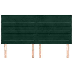 vidaXL Headboard Dark Green 200 x 5 x 118/128 cm Velvet