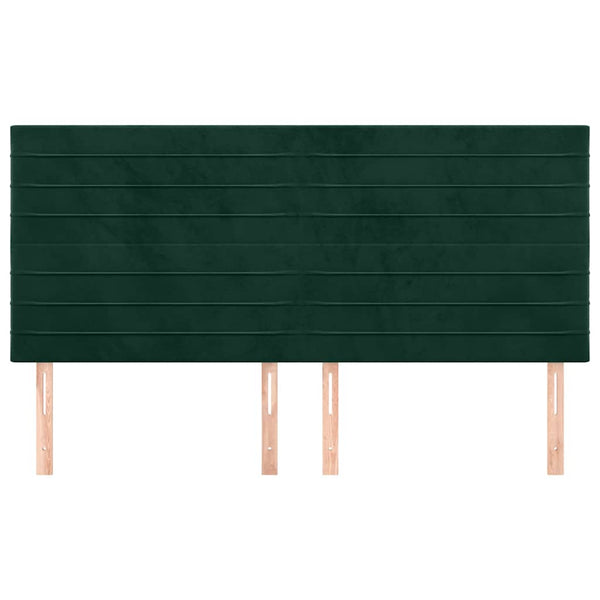 vidaXL Headboard Dark Green 200 x 5 x 118/128 cm Velvet