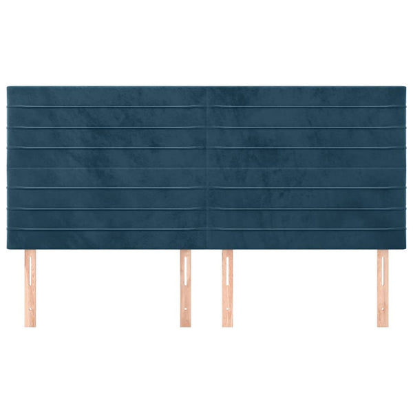 vidaXL Headboard Dark Blue 200 x 5 x 118/128 cm Velvet