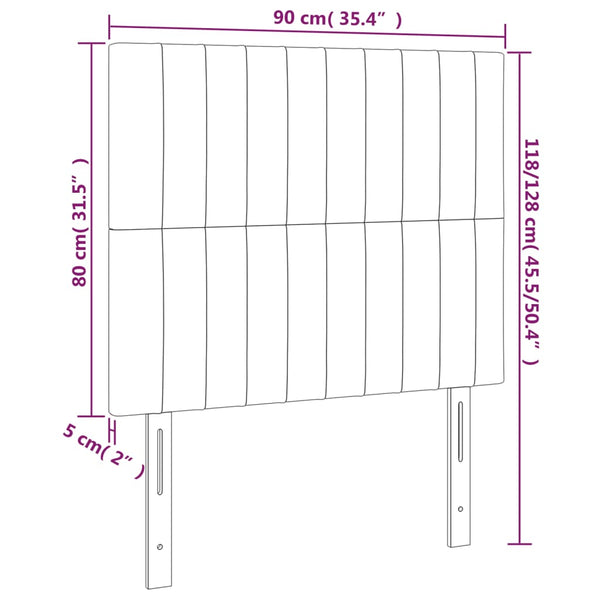 Kopfteil Blau 90x5x118/128 cm Stoff