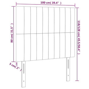 Kopfteil Hellgrau 100 x 5 x 118/128 cm Stoff