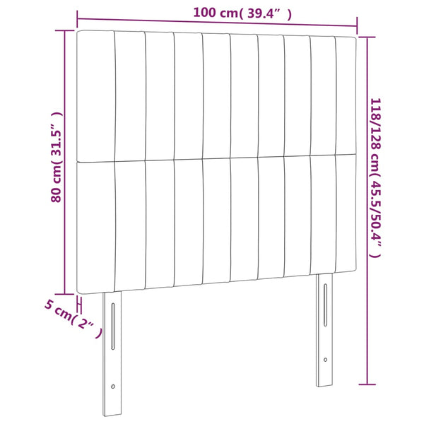 Kopfteil Creme 100x5x118/128 cm Stoff