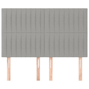 Kopfteil Hellgrau 144x5x118/128 cm Stoff