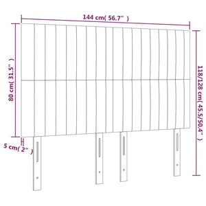 Kopfteil Hellgrau 144x5x118/128 cm Stoff