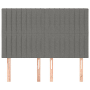 Kopfteil Dunkelgrau 144 x 5 x 118/128 cm Stoff