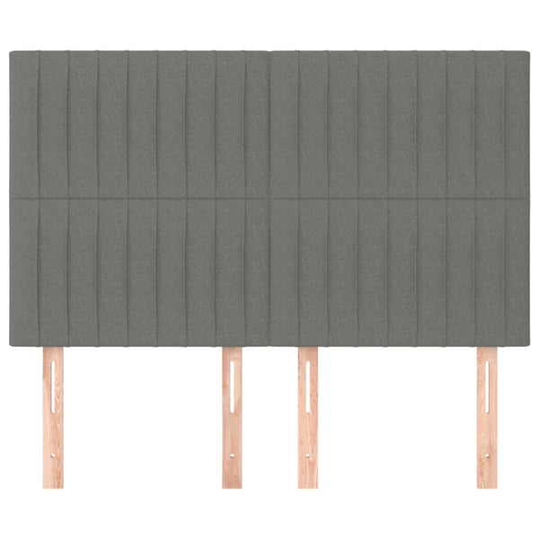Kopfteil Dunkelgrau 144 x 5 x 118/128 cm Stoff