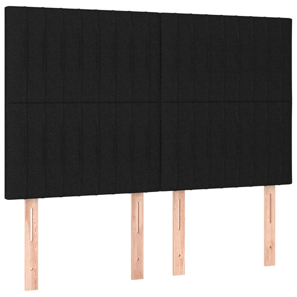 Kopfteil Schwarz 144x5x118/128 cm Stoff