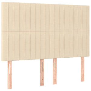 Kopfteil Creme 144x5x118/128 cm Stoff