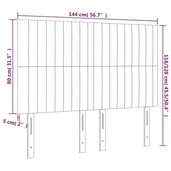 Kopfteil Creme 144x5x118/128 cm Stoff