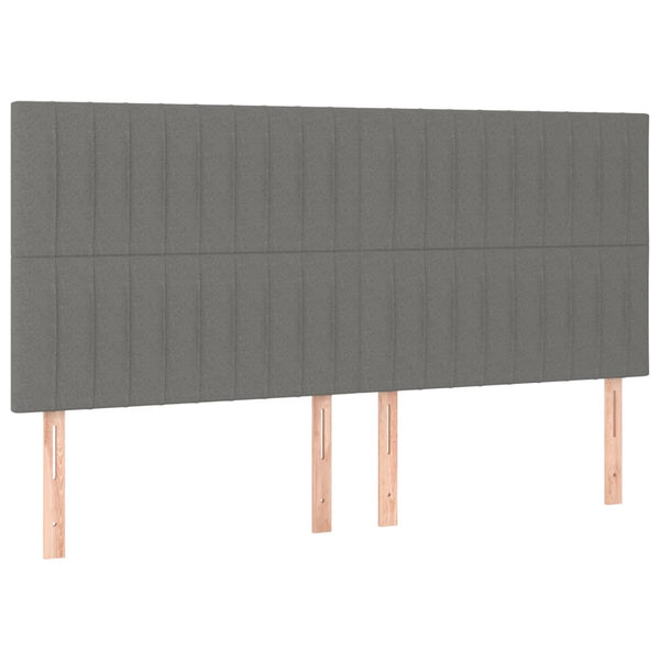 Kopfteil Dunkelgrau 160 x 5 x 118/128 cm Stoff