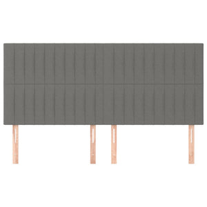 Kopfteil Dunkelgrau 160 x 5 x 118/128 cm Stoff