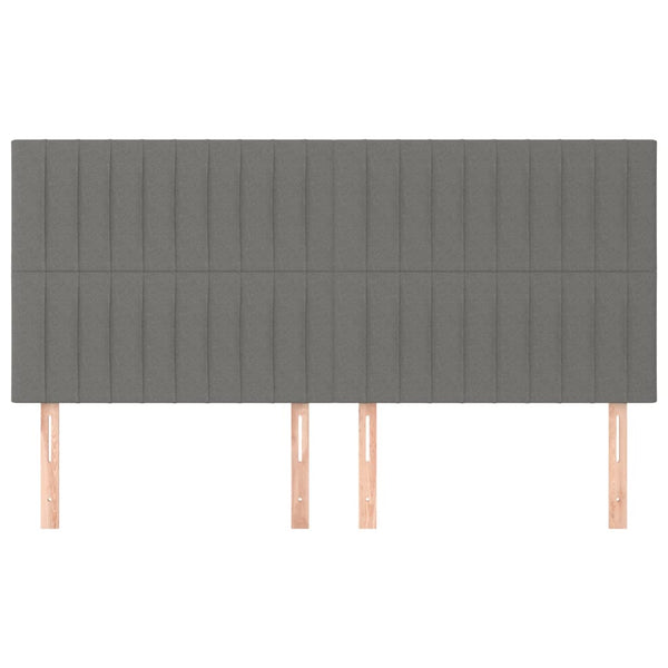 Kopfteil Dunkelgrau 160 x 5 x 118/128 cm Stoff