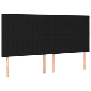 vidaXL Headboard Black 160 x 5 x 118/128 cm Fabric