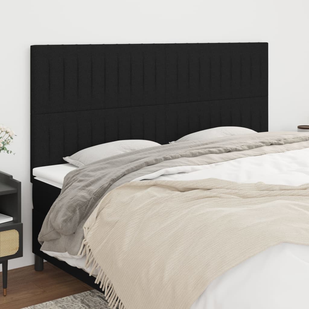 vidaXL Headboard Black 160 x 5 x 118/128 cm Fabric
