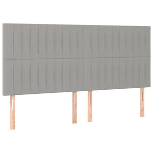 vidaXL Headboard Light Gray 180 x 5 x 118/128 cm Fabric