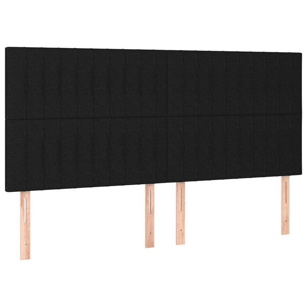 vidaXL Headboard Black 180 x 5 x 118/128 cm Fabric