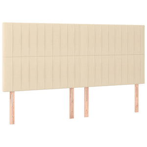 vidaXL Headboard Cream 180x5x118/128 cm Fabric