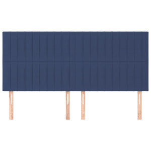 vidaXL Headboard Blue 180x5x118/128 cm Fabric