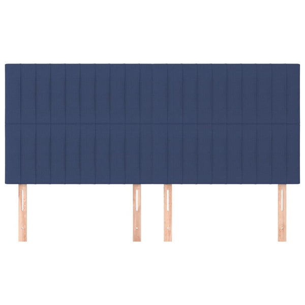vidaXL Headboard Blue 180x5x118/128 cm Fabric