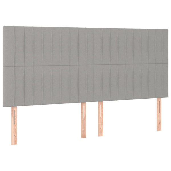 vidaXL Headboard Light Gray 200 x 5 x 118/128 cm Fabric