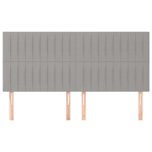 vidaXL Headboard Light Gray 200 x 5 x 118/128 cm Fabric