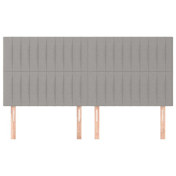 vidaXL Headboard Light Gray 200 x 5 x 118/128 cm Fabric