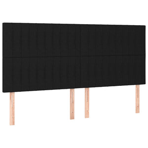 vidaXL Headboard Black 200 x 5 x 118/128 cm Fabric