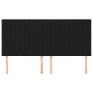 vidaXL Headboard Black 200 x 5 x 118/128 cm Fabric