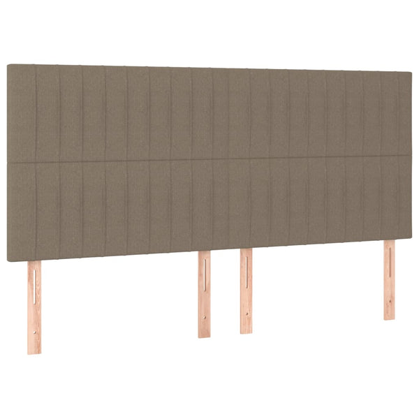 vidaXL Headboard Taupe 200 x 5 x 118/128 cm Fabric