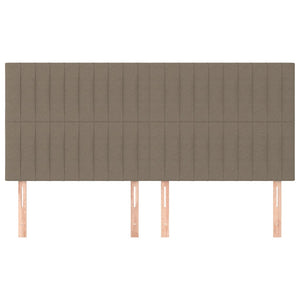 vidaXL Headboard Taupe 200 x 5 x 118/128 cm Fabric