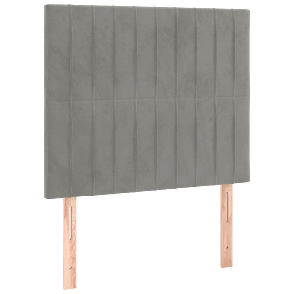 vidaXL Headboard Light Gray 80x5x118/128 cm Velvet
