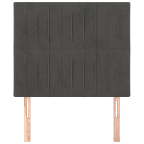 vidaXL Headboard Dark Grey 80 x 5 x 118/128 cm Velvet