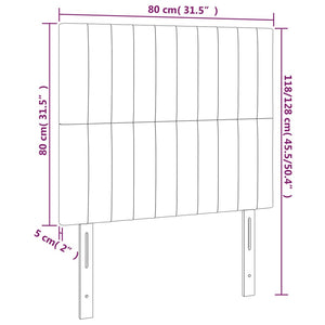 vidaXL Headboard Black 80x5x118/128 cm Velvet
