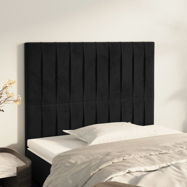 vidaXL Headboard Black 80x5x118/128 cm Velvet
