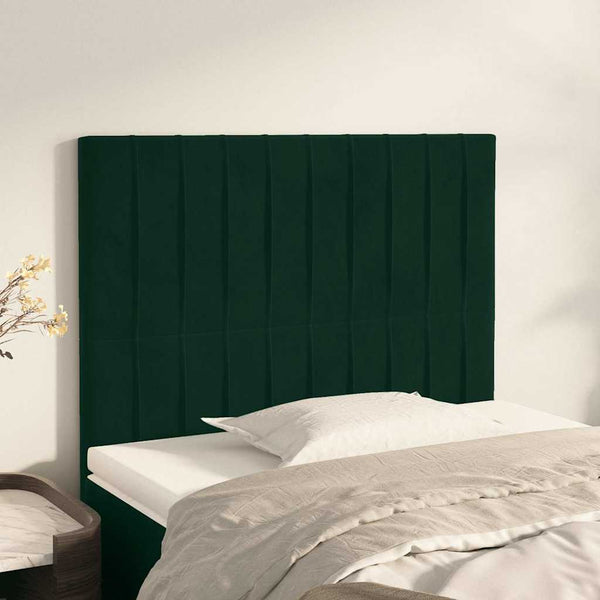 vidaXL Headboard Dark Green 80x5x118/128 cm Velvet